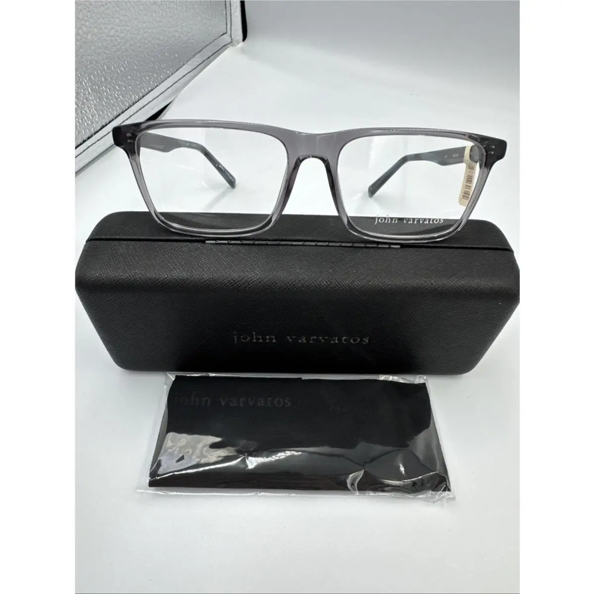 John Varvatos Eyeglasses B374 Smoke Frame 55mm 27mm 145mm Demo Lens