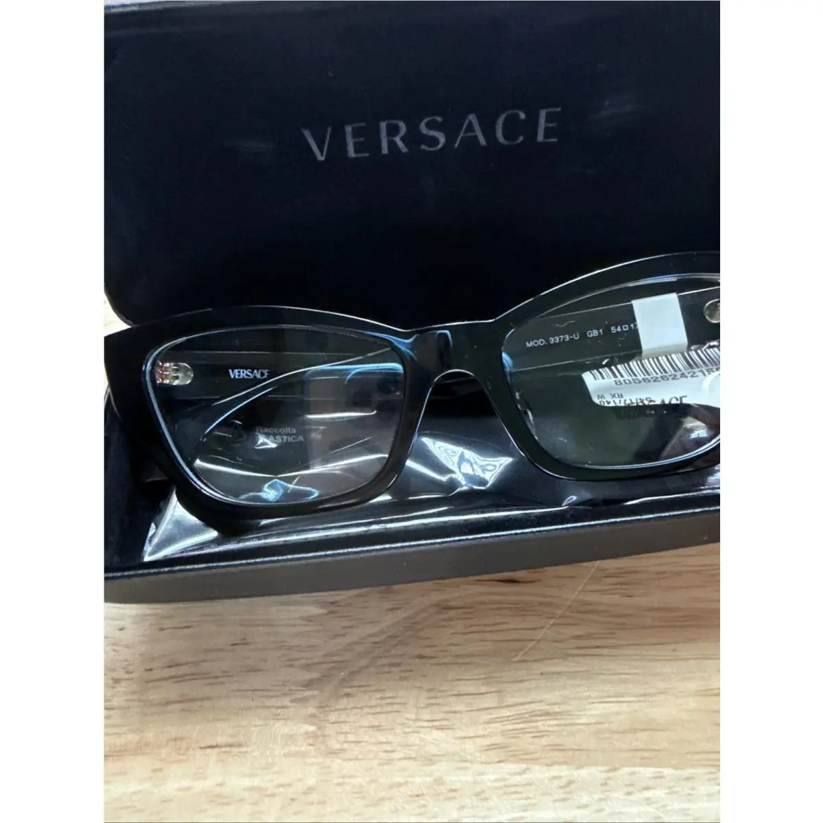 Versace VE3373U GB1 Eyeglasses Frame Women`s Black Full Rim Cat Eye 54/17/140
