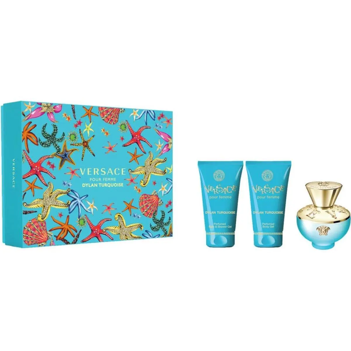 Versace Dylan Turquoise Set: Edt 1.7 Oz + BG 1.7 Oz + Bsg 1.7 Oz