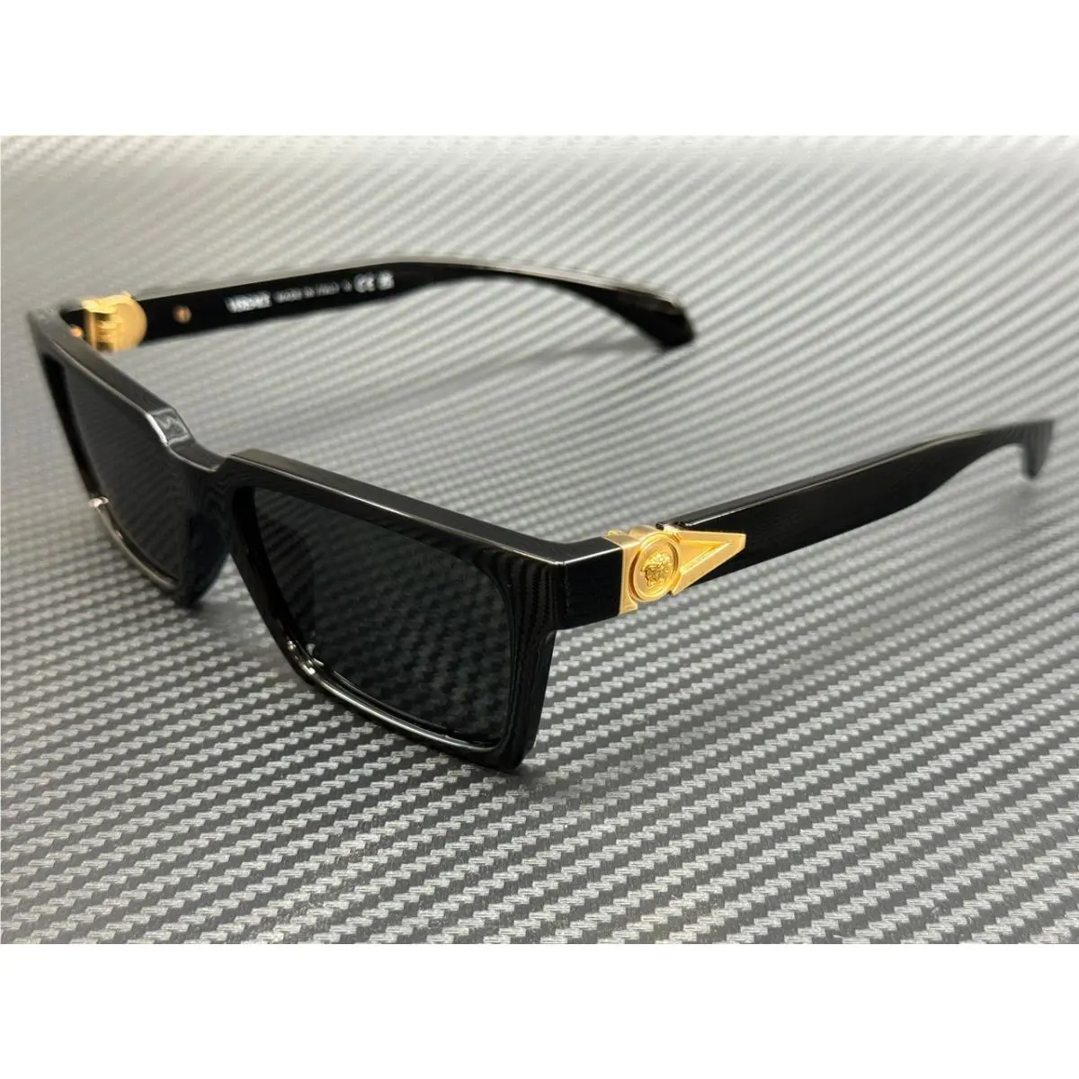 Versace VE4490U GB1 87 Black Grey Men`s 55 mm Sunglasses