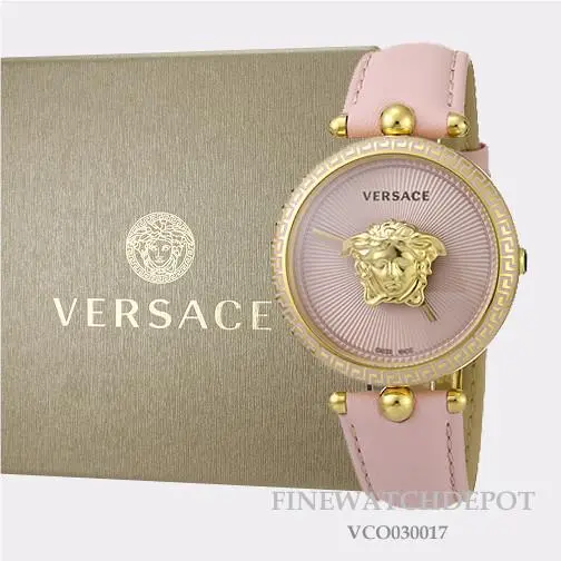 Women`s Versace Pink Leather Palazzo Empire Watch VCO030017