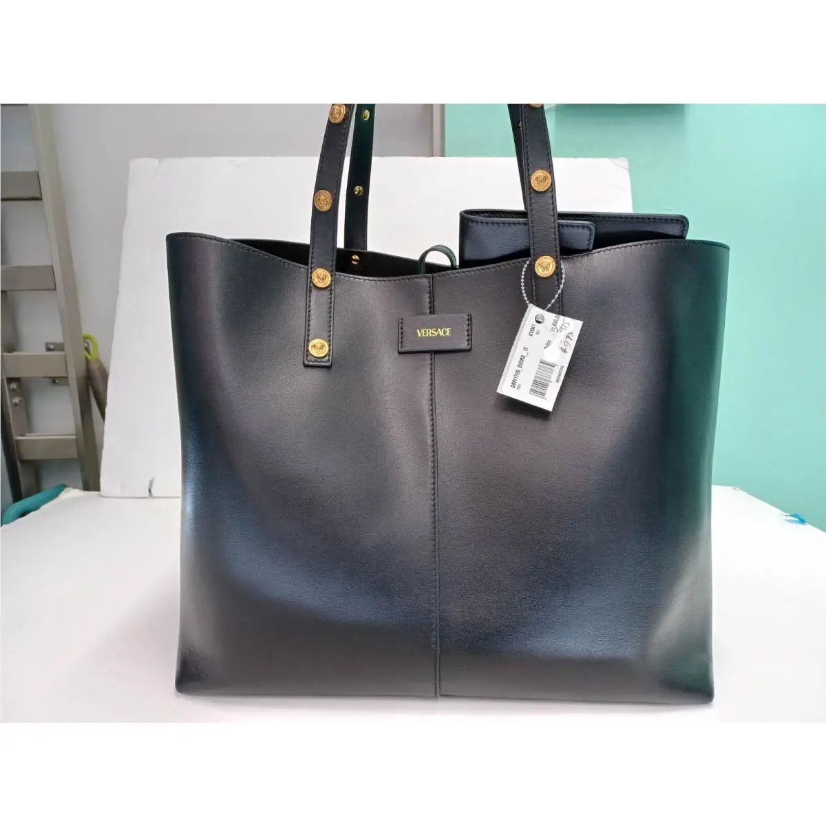 Versace Black Leather Handbag