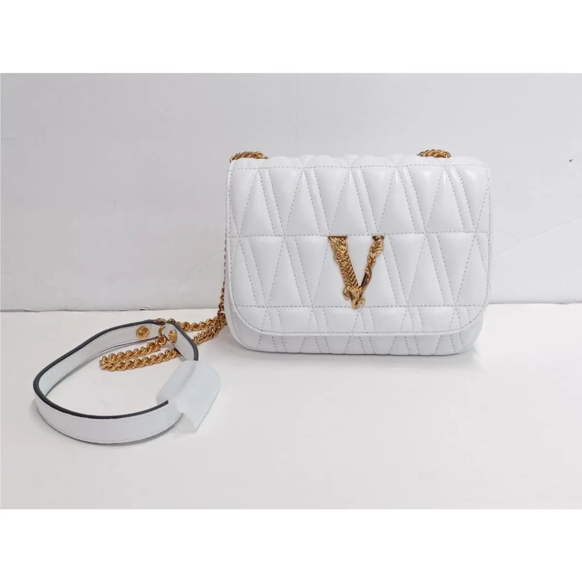 Versace White Leather Handbag