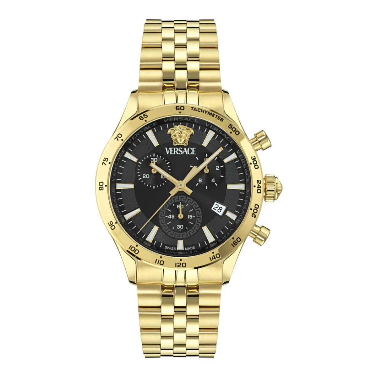 Versace Mens Gold 40mm Bracelet Fashion Watch