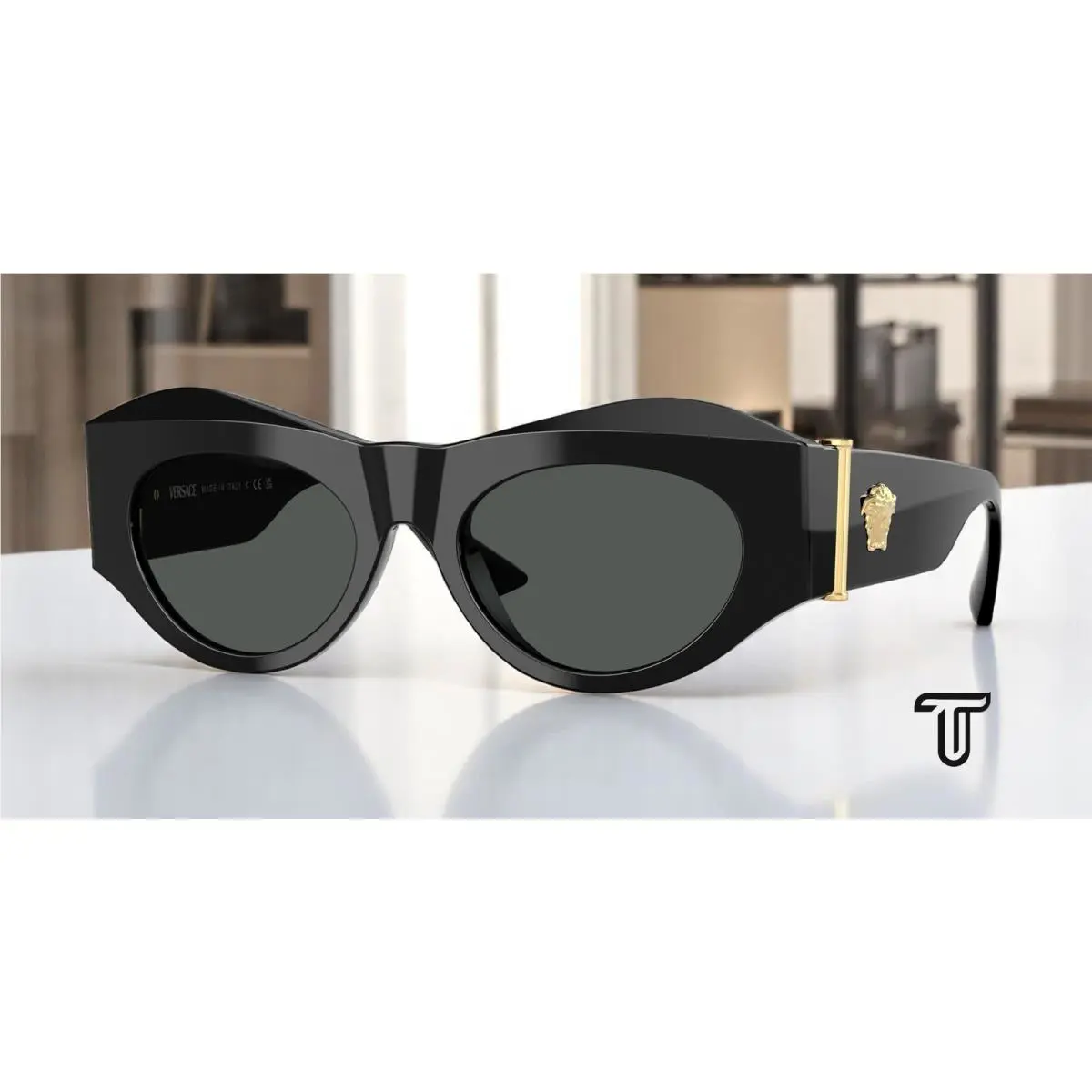 Versace VE4477U GB1 87 Black Dark Gray 52 mm Women`s Sunglasses