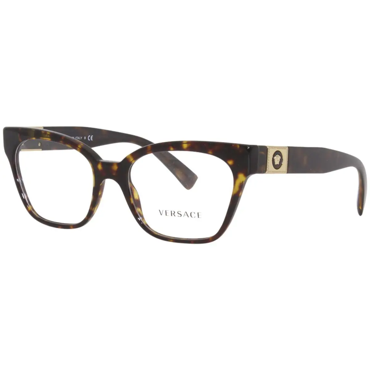 Versace 3294 108 Eyeglasses Frame Women`s Havana/gold Full Rim 53mm