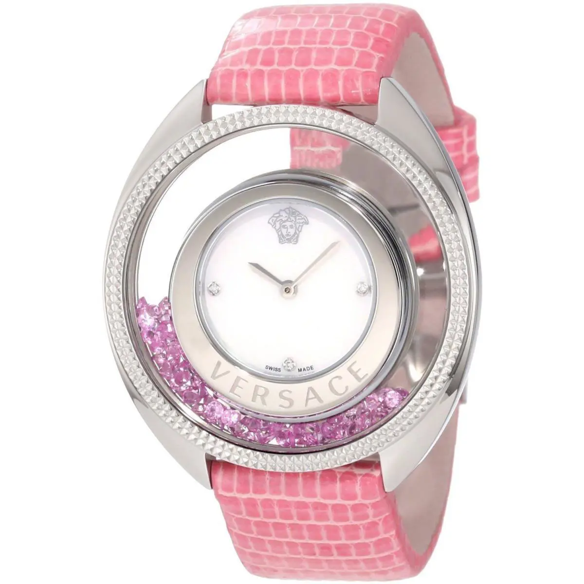 Versace Women`s 86Q951MD497 S111 Destiny Spirit Pink Leather Diamond Watch