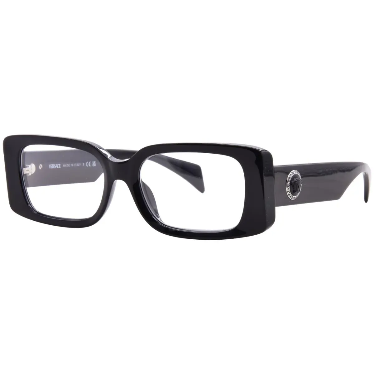 Versace VE3362U GB1 Eyeglasses Women`s Black Full Rim Rectangle Shape 53mm