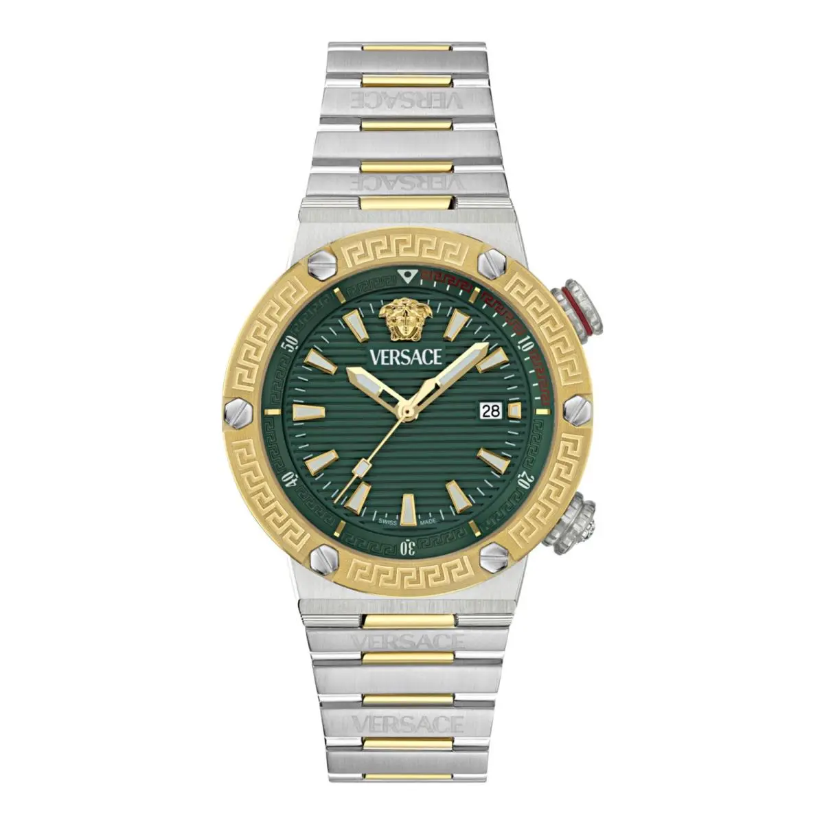 Versace Mens Two Tone 43mm Bracelet Fashion Watch