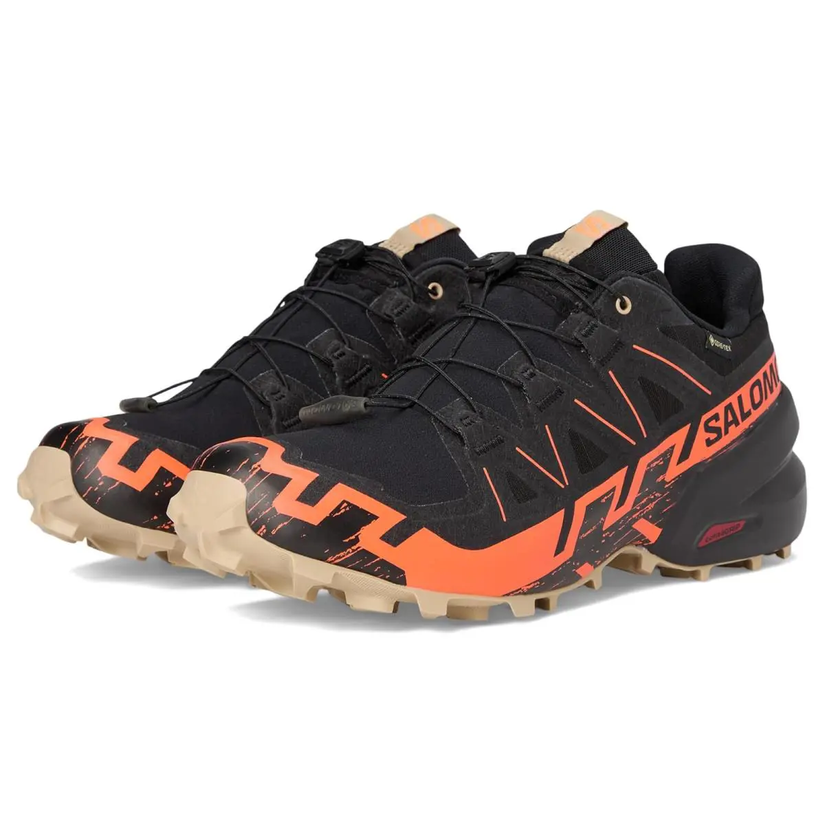Man`s Sneakers Athletic Shoes Salomon Speedcross 6 - Black/Shocking Orange/White Pepper