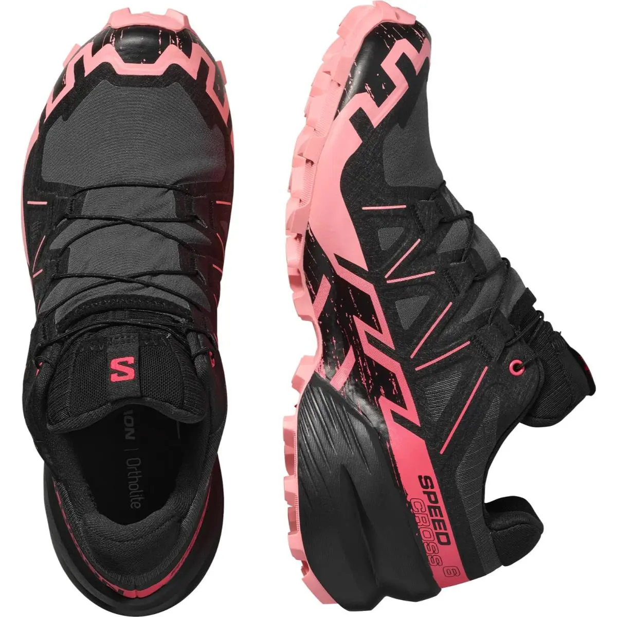 Salomon shoes - Salomon Speedcross 6 - Speedcross - L47880400 - Nine Iron / Black / Flamingo Pink 0
