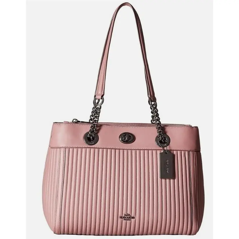 Coach Turnlock Edie Quilted Leather Carryall Shoulder Bag