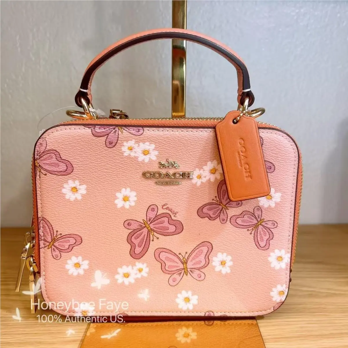 Coach Box Crossbody with Lovely Butterfly/lunar Year/ursula Motif
