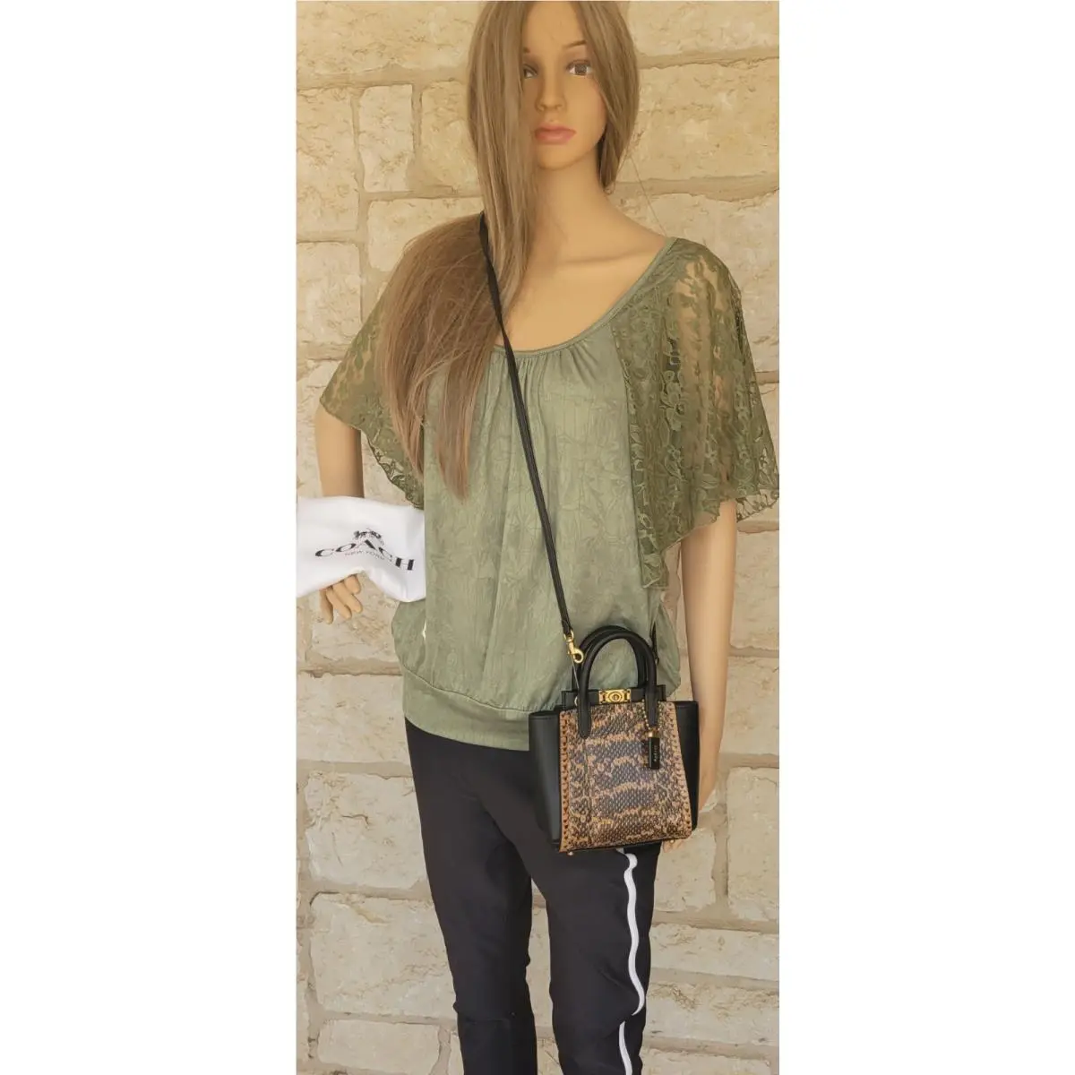 Coach 1941 Troupe 16 Real Snakeskin Brown Mini X-body/shoulder/handbag + Dustbag
