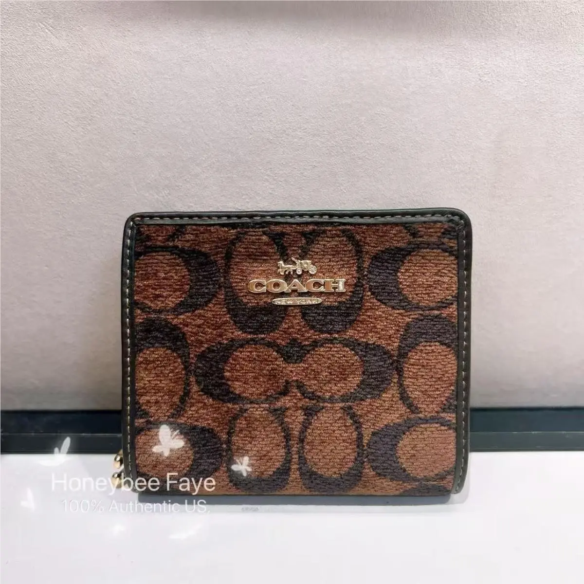 Coach Snap Wallet In Signature Chenille CCQ32