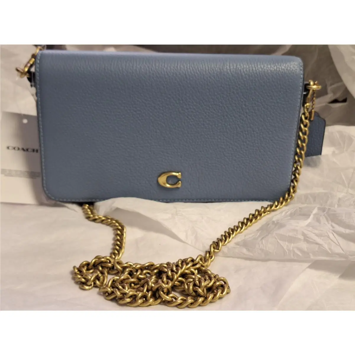 Coach Mila Crossbody Bag Blue Bell Leather with Card Pouch
