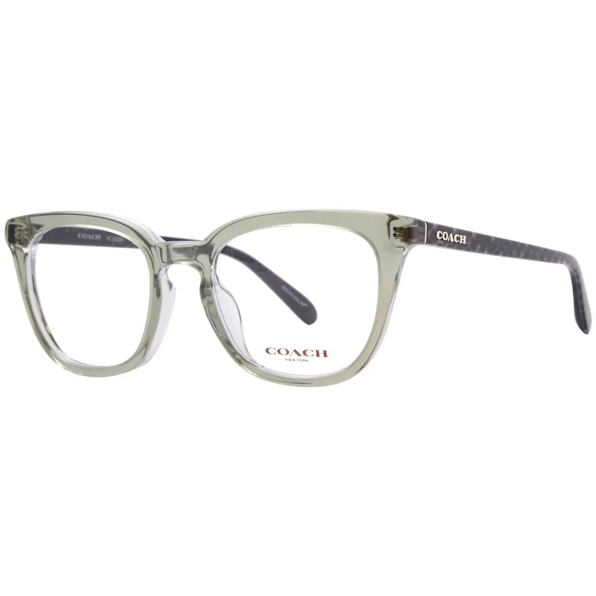 Coach HC6223U 5786 Eyeglasses Women`s Transparent Green Hopper Full Rim 51mm