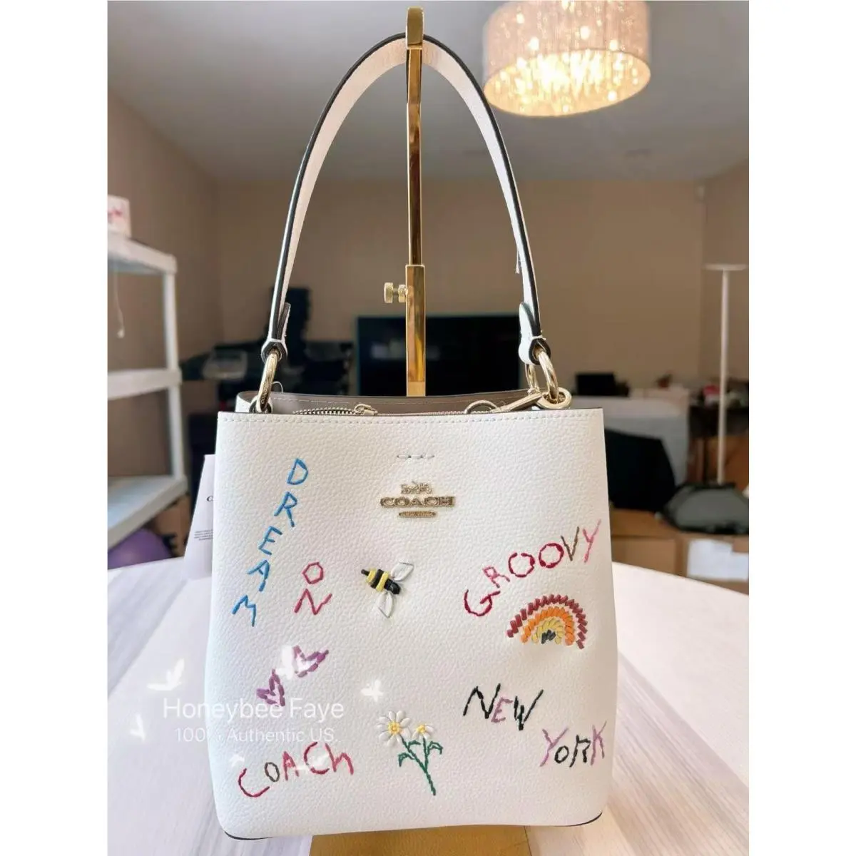 Coach Small Town Bucket Bag with Diary Embroidery C8282