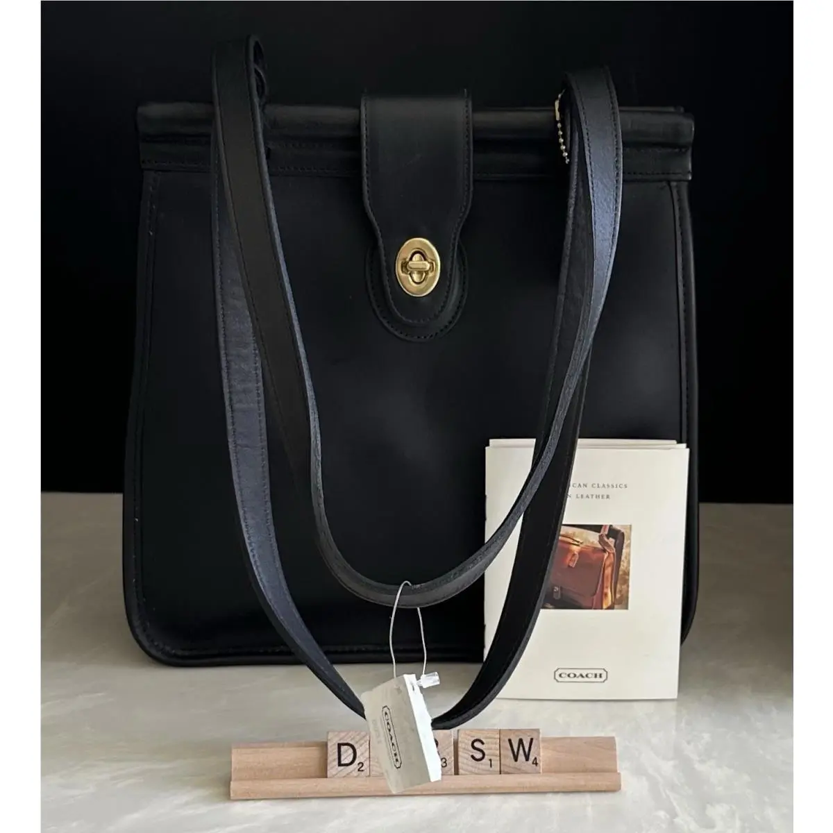 Coach Vintage Weston Shopper Black Leather Brass 9021