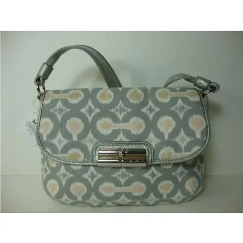 Coach Kristin Ikat Top Pouch Purse 45276 Grey Multi