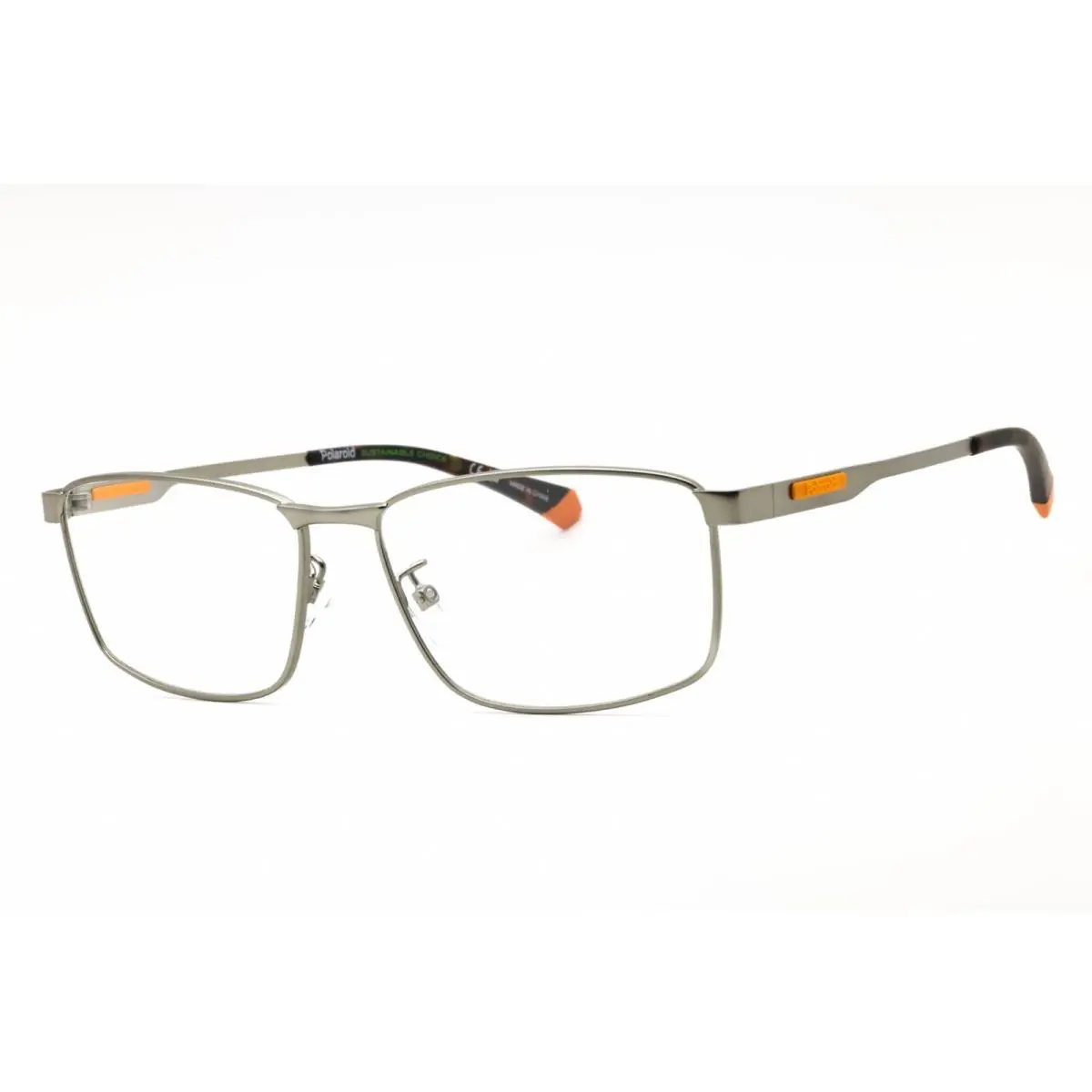 Polaroid Core Men`s Eyeglasses Matte Ruthenium Metal Full Rim Pld D534/G 0R81 00 - Frame: Matte Ruthenium, Lens: Clear Demo