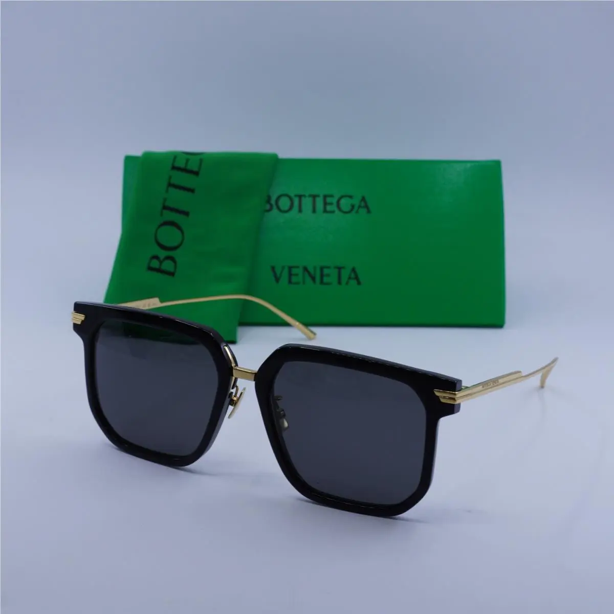 Bottega Veneta BV1083SA 001 Black/gold/grey 57-18-145 Sunglasses