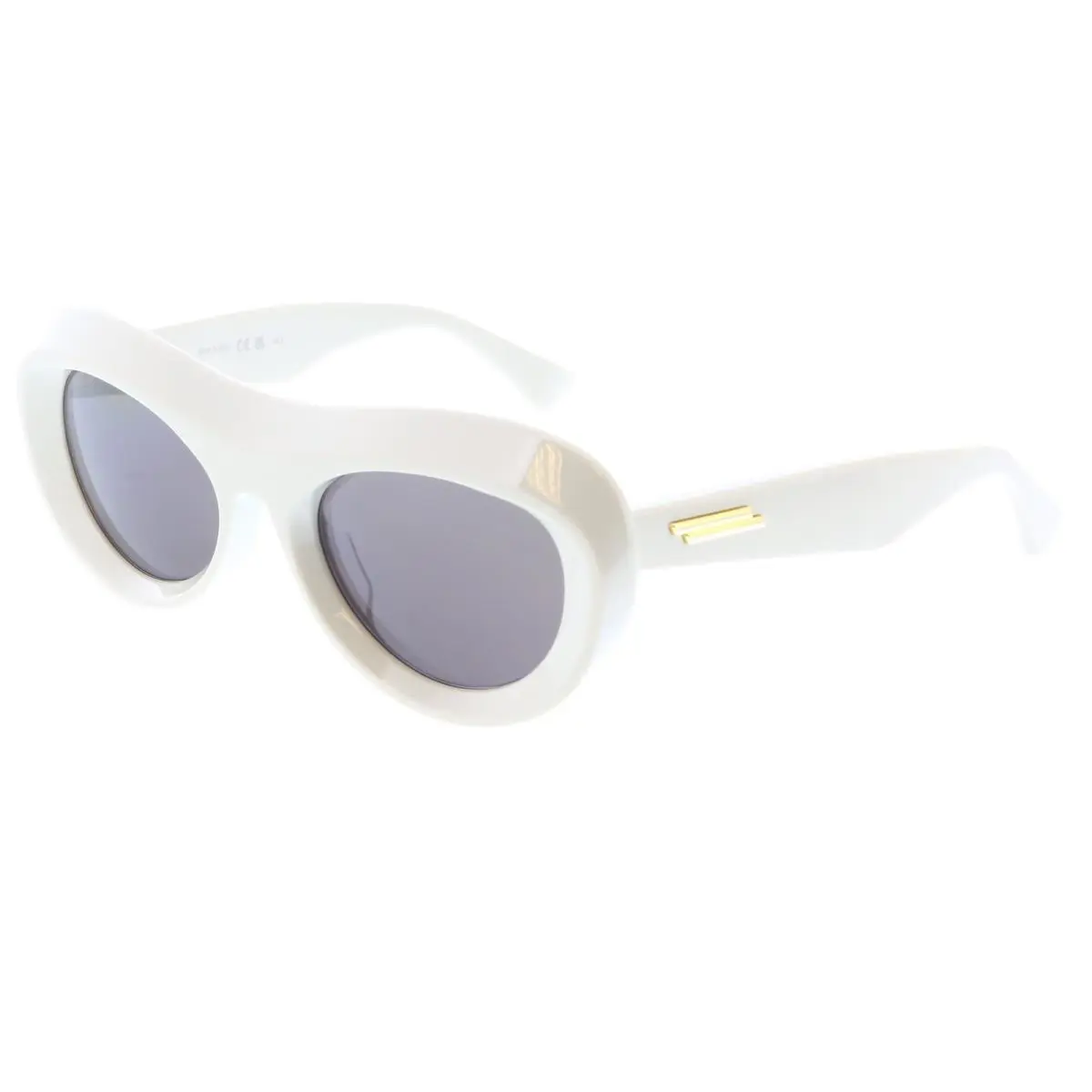 Bottega Veneta BV1284S-003 White Oversized Shield Sunglasses - white, Frame: white, Lens: Grey