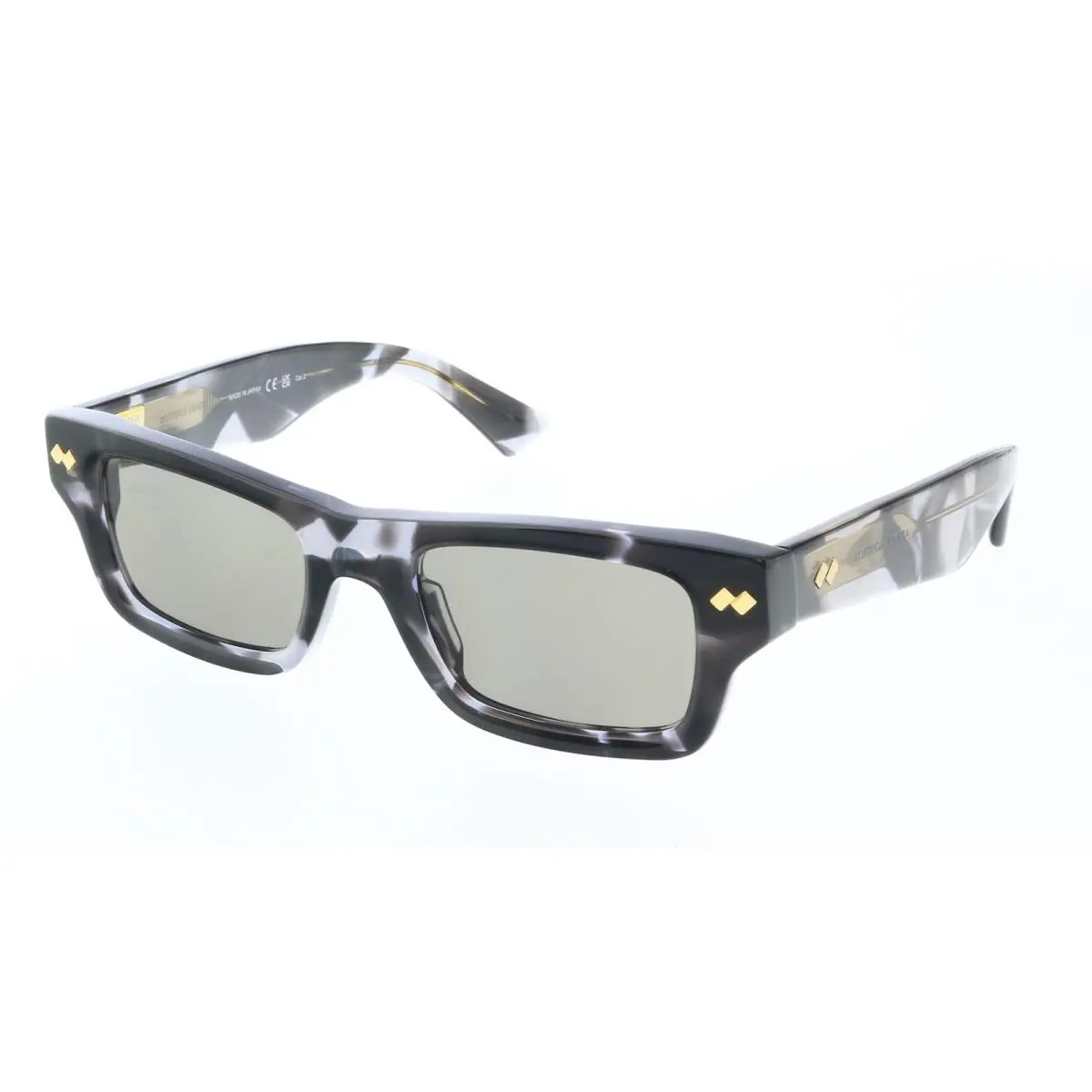 Bottega Veneta BV1351S-002 Bold Marble-effect Square Sunglasses