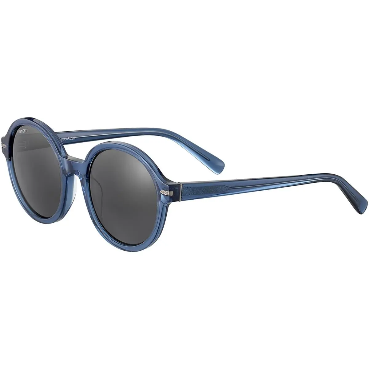 Serengeti Joan Women`s Polarized Photochromic Round Sunglasses SS577003 - Italy - Frame: Shiny Crystal Fed Blue, Lens: Smoke