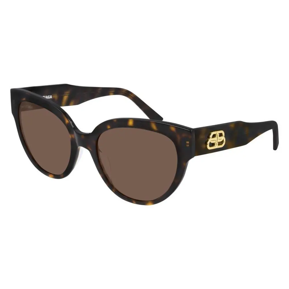 Balenciaga Sunglasses BB0050S 002 Dark Tortoise/ Dark Brown Lens 55MM