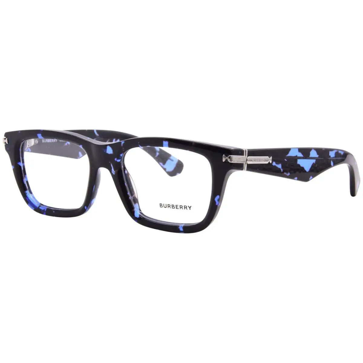 Burberry BE2419 4111 Eyeglasses Men`s Blue Havana Full Rim Rectangle Shape 53mm
