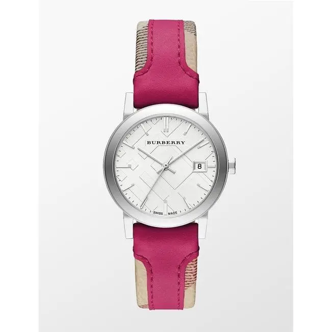 Burberry BU9149 Silver Tone Stainless Steel Case Women`s Watch - Dial: Silver, White, Band: Multicolor, Bezel: Silver