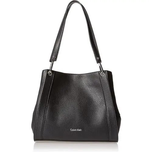Calvin Klein Garnet Reyna Novelty Triple Compartment Shoulder Bag Black H1JADDY2