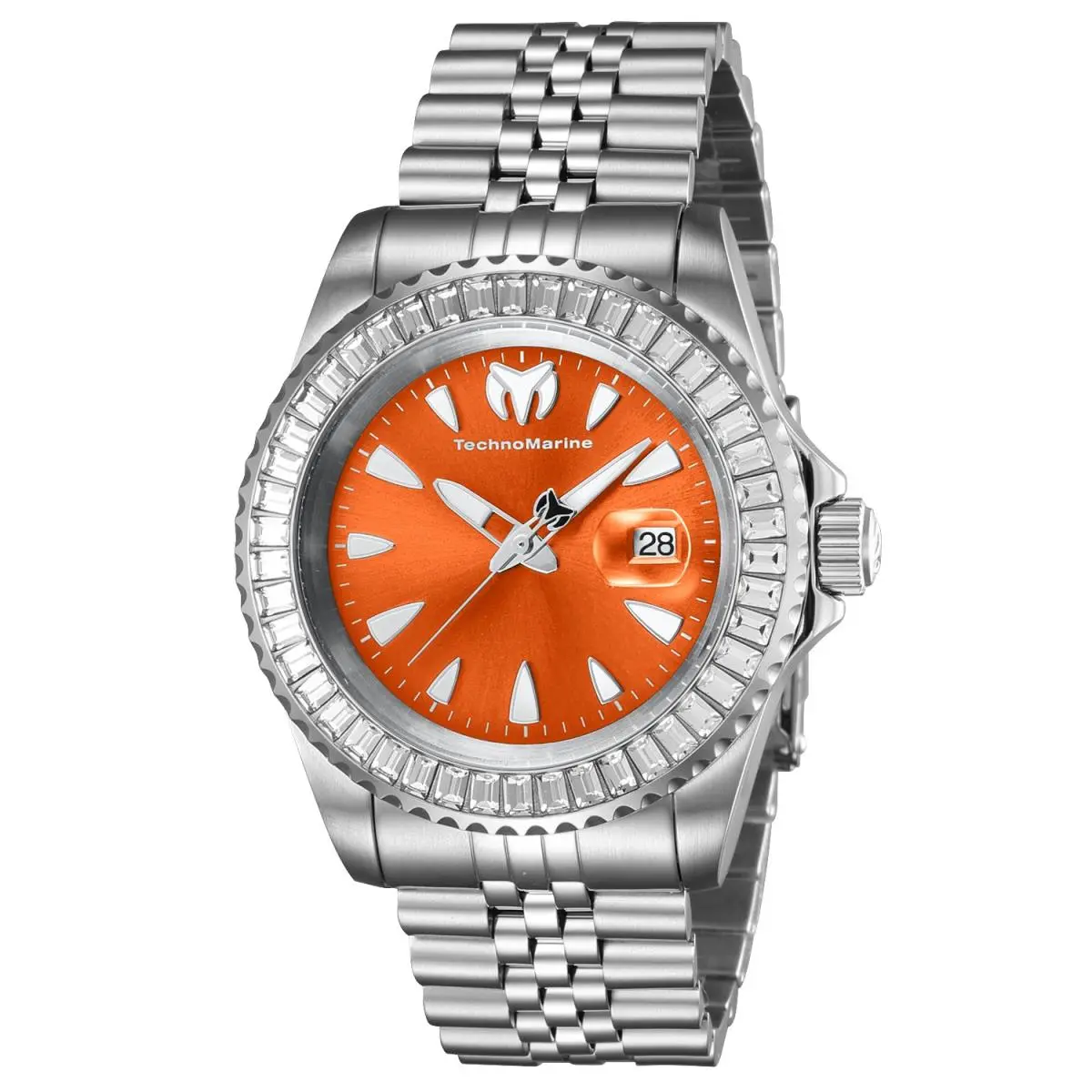 Technomarine Men`s Sea Manta 42mm Orange Dial Swiss Quartz Steel Watch by TechnoMarine