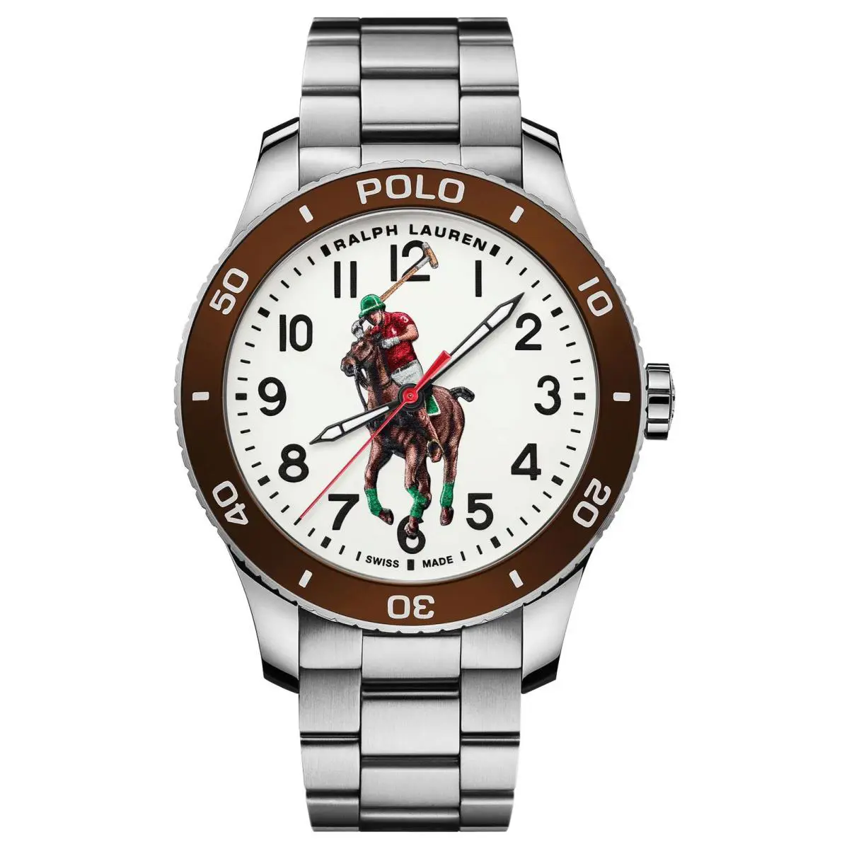 Ralph Lauren Polo Watch Automatic Steel White Dial Mens Watch 472836829006