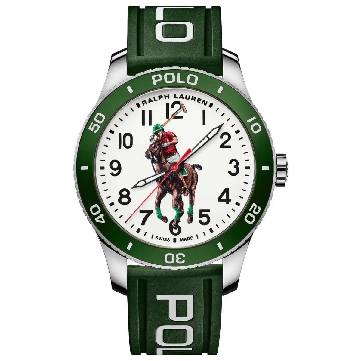 Ralph Lauren Polo Watch Automatic Steel Green Rubber Mens Watch 472853461002
