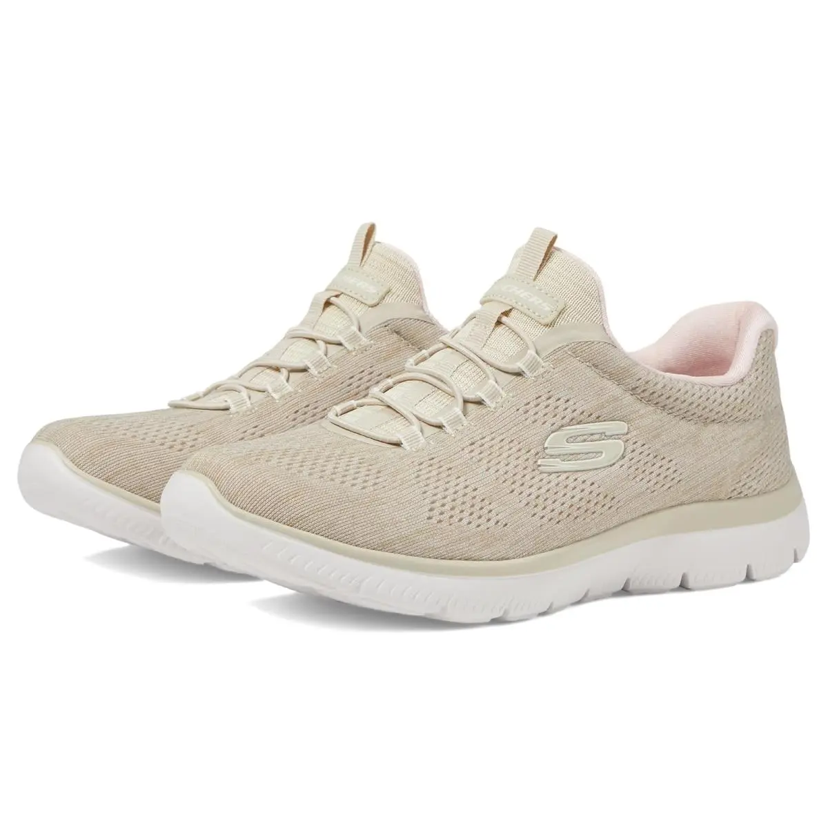 Woman`s Sneakers Athletic Shoes  Summit Fun Flair Taupe Pink by Skechers