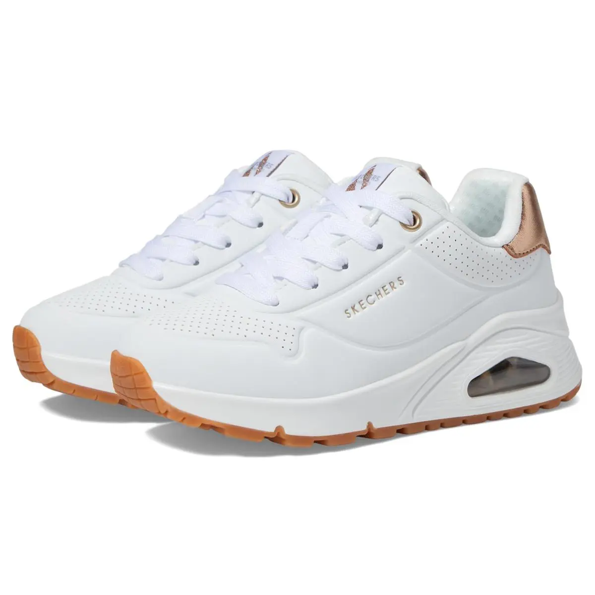 Girl`s Shoes  Kids Uno Gen1 - Shimmer Away 310545L Little Kid/big Kid White by Skechers