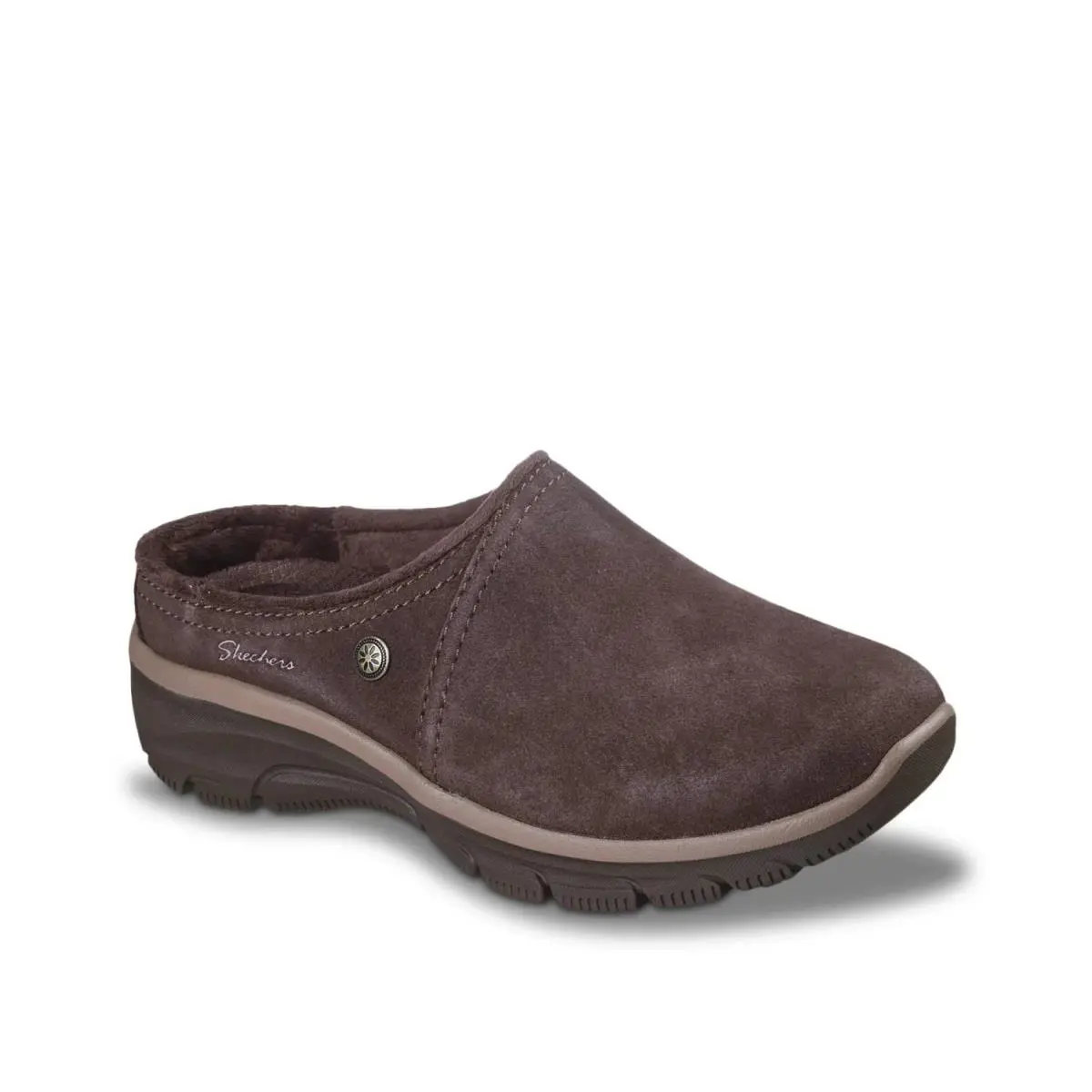 Woman`s Clogs Skechers Relaxed Fit Easy Going Lovely Latte Clog - Chocolate Suede