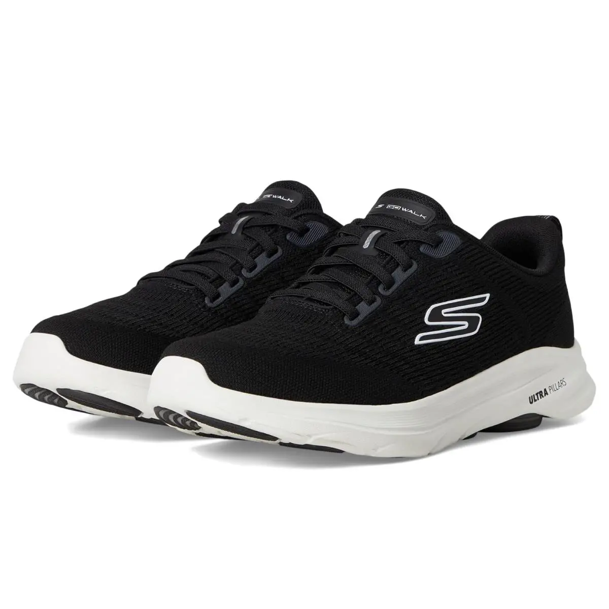 Man`s Shoes Skechers Performance Go Walk 8 Day Hands Free Slip - Black/White