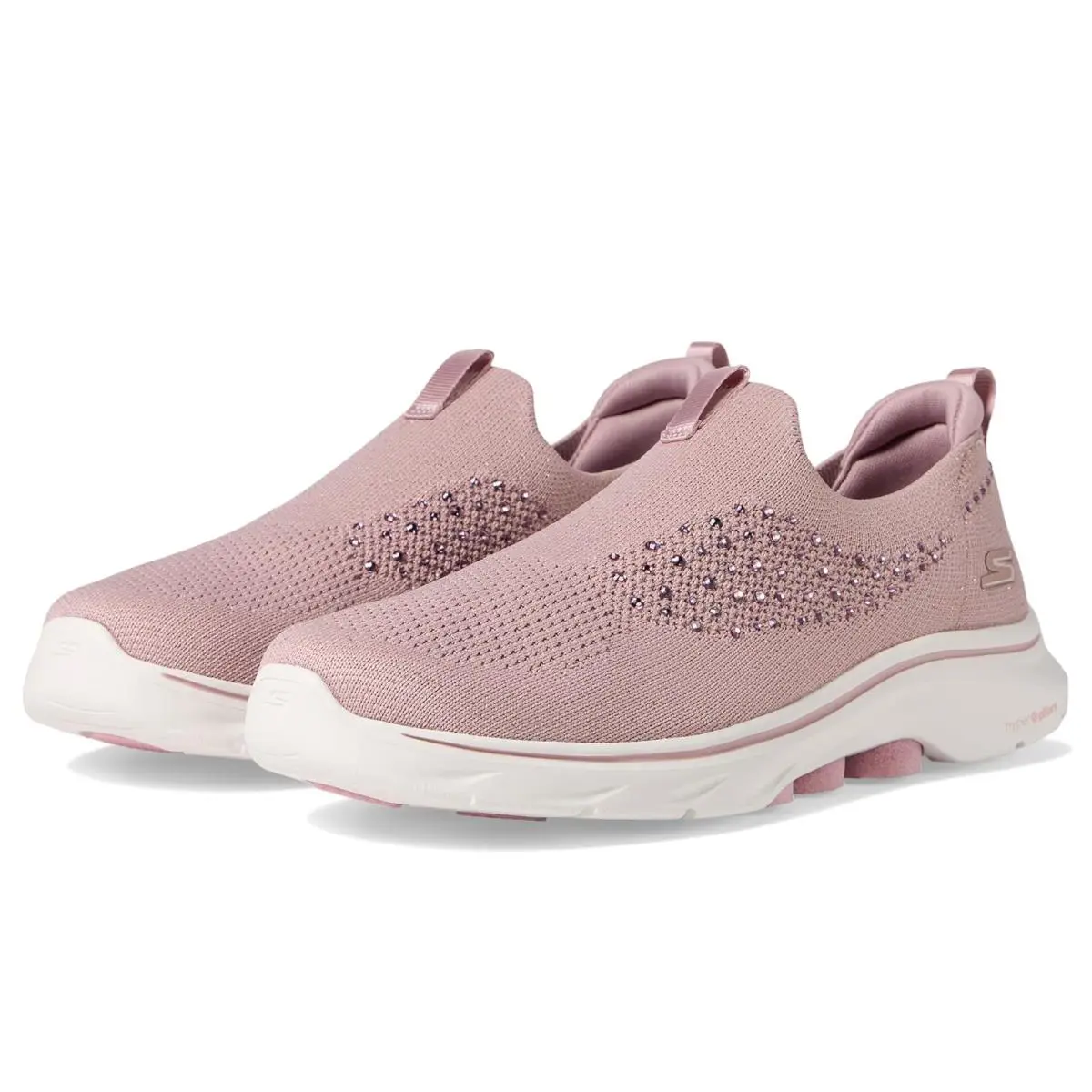 Woman`s Sneakers Athletic Shoes Skechers Performance Go Walk 7 Bling - Mauve