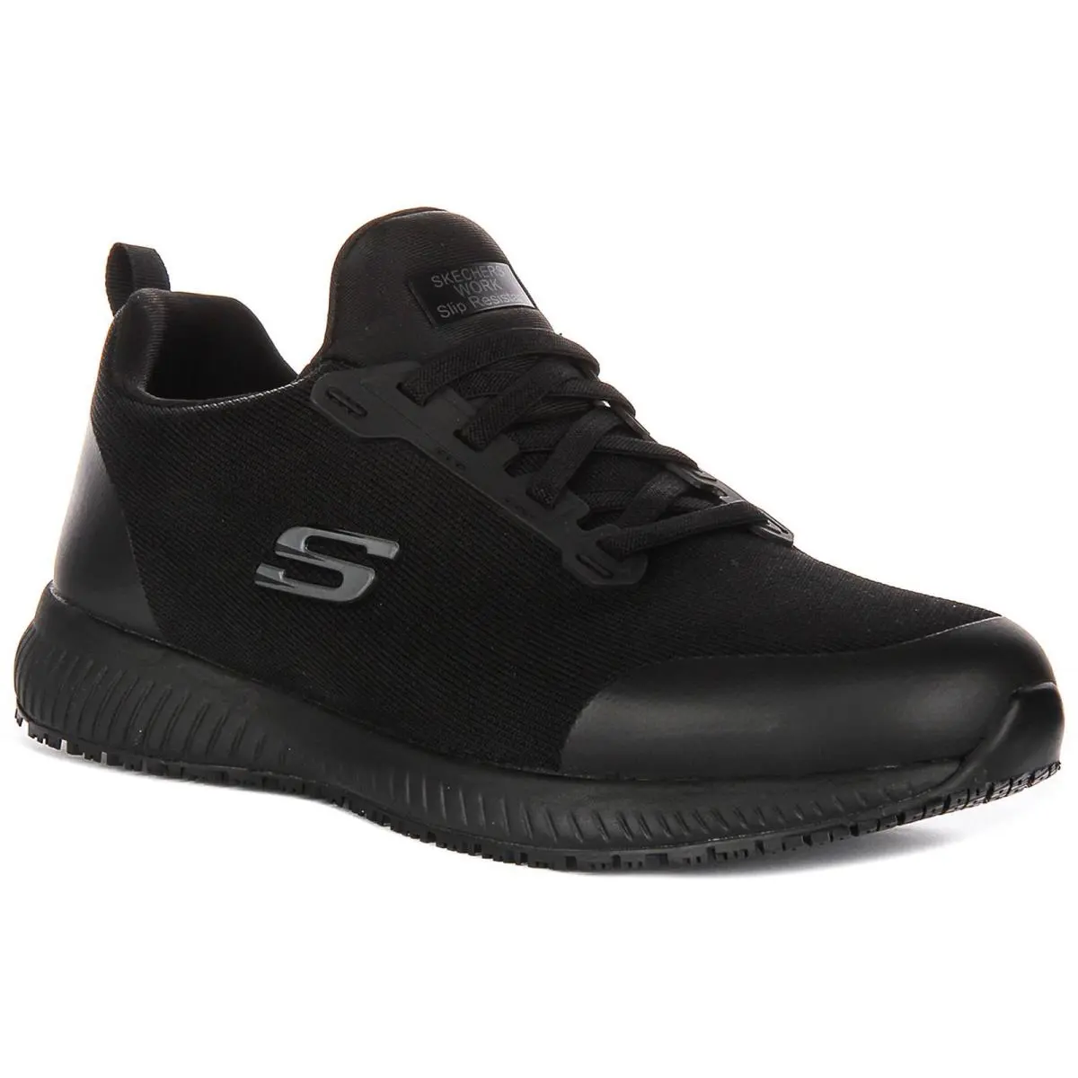 Skechers Squad Myto Soft Knit Slip Resistant Womens Sneakers In Black US 8 - 13