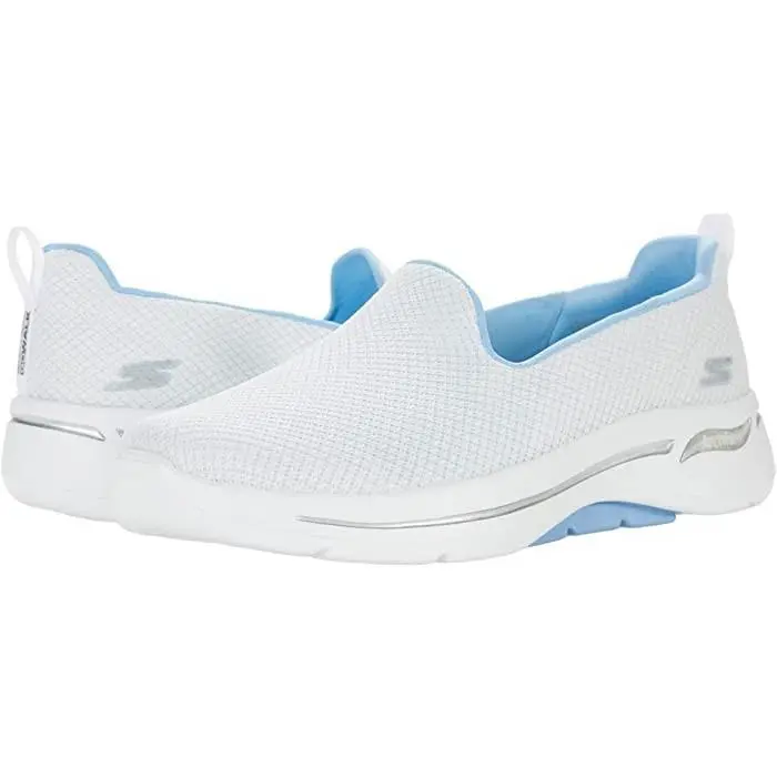 Skechers Go Walk Arch Fit Sneakers Women`s 7 White Slip-on Walking Shoes RHS5090