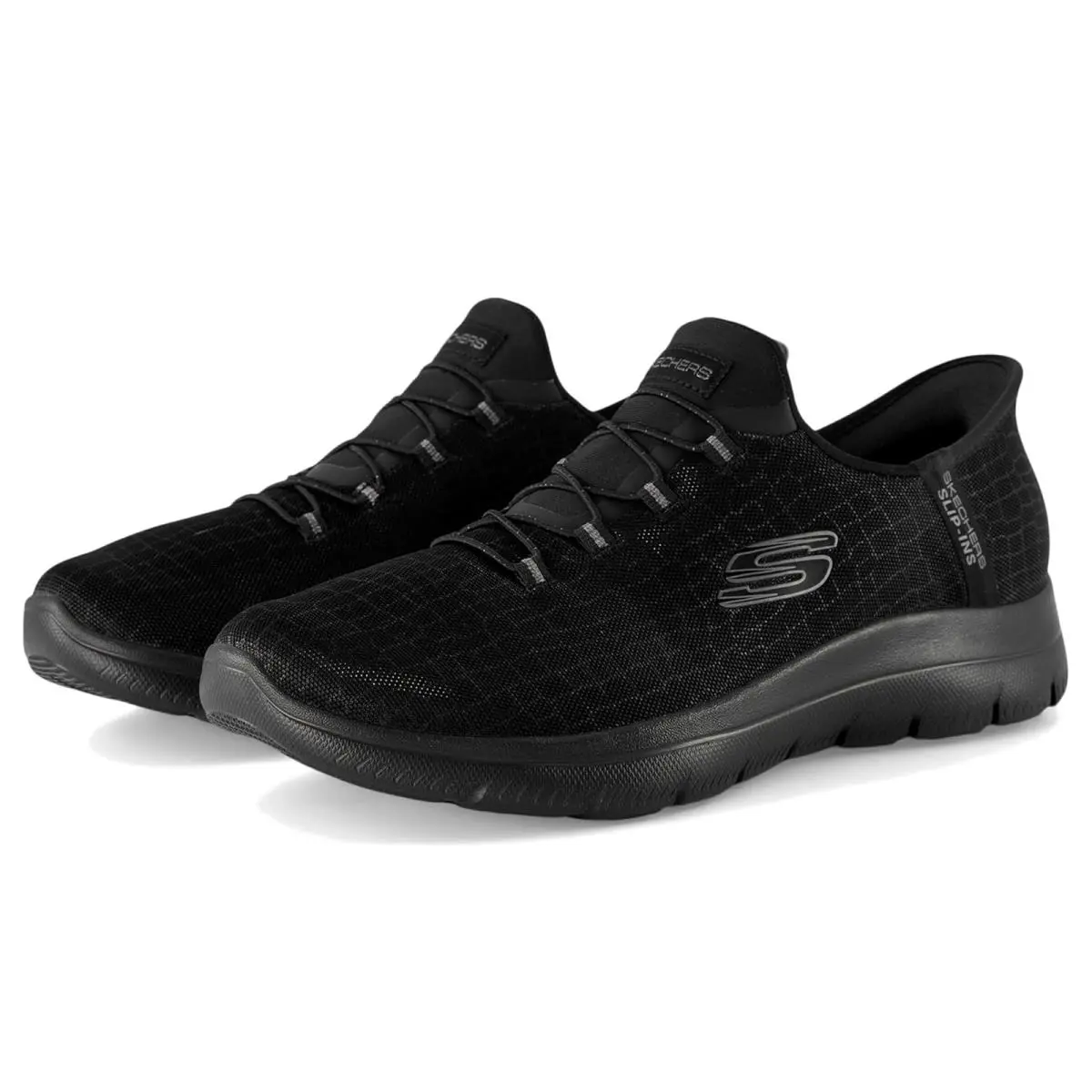 Woman`s Shoes Skechers Summits-classy Night Hands Free Slip-ins - Black