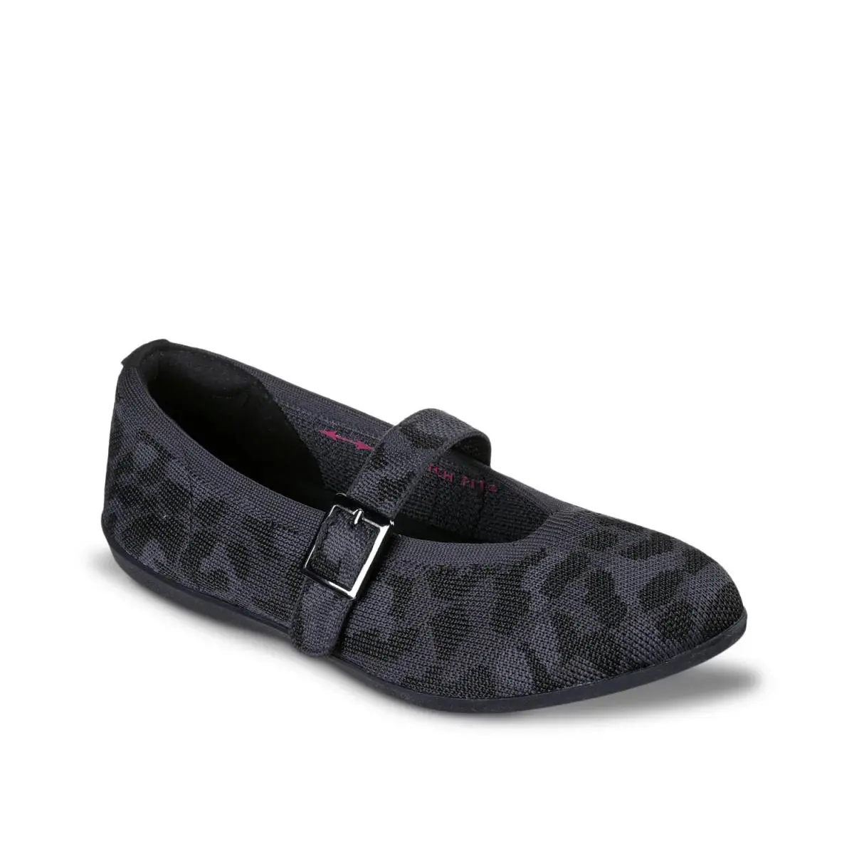 Woman`s Flats Skechers Cleo Walk Runway Hit Mary Jane Flat - Black/Grey Camo Print