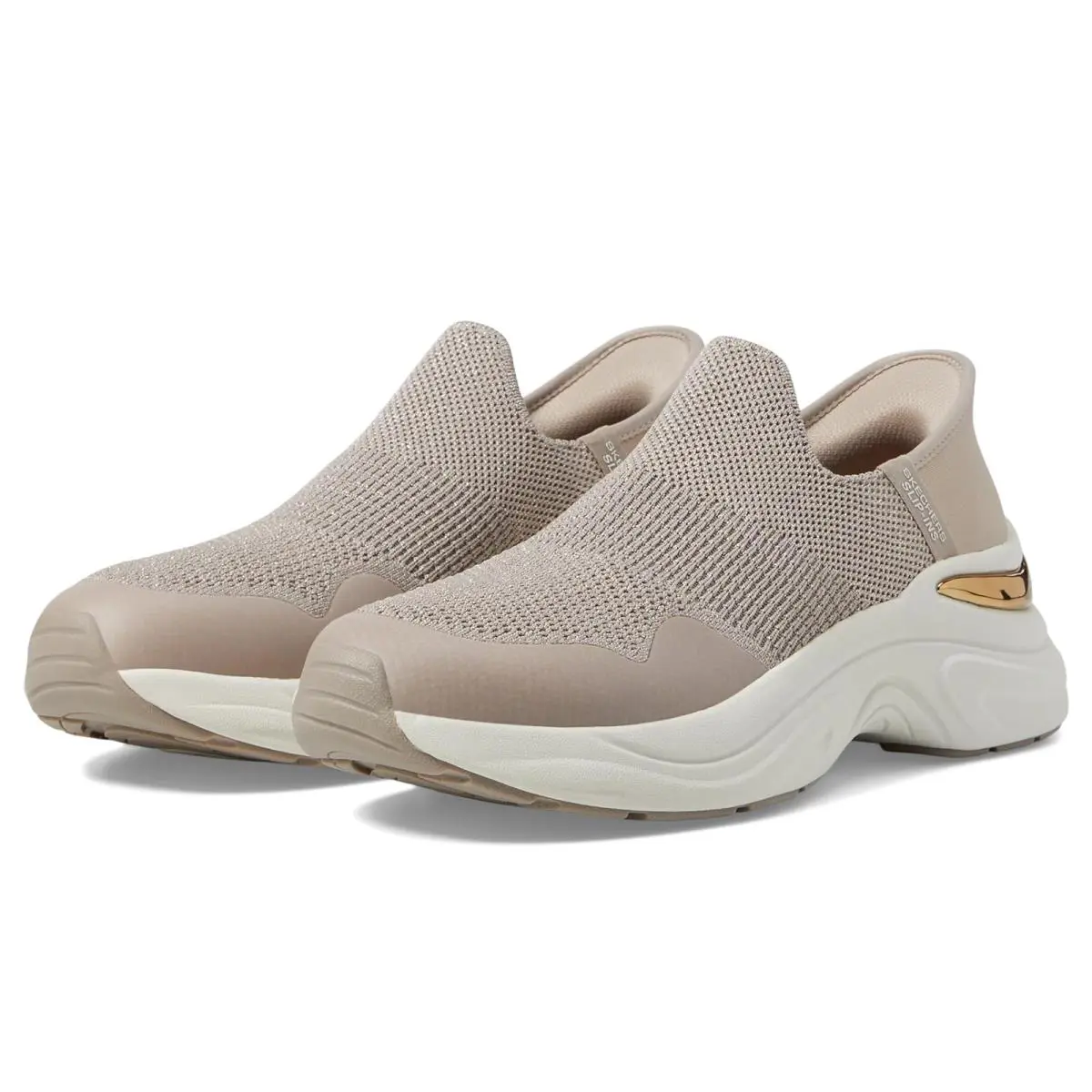 Woman`s Shoes Skechers Hazel - Sugarland Hands Free Slip - Taupe/Gold