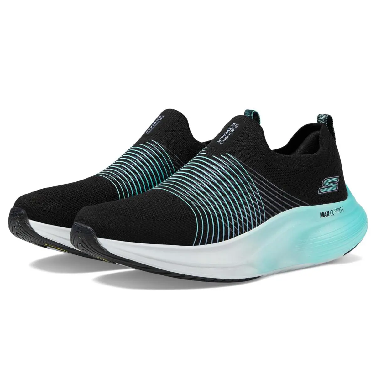 Woman`s Shoes Skechers Performance Go Walk Max Walker Sally - Black/Aqua