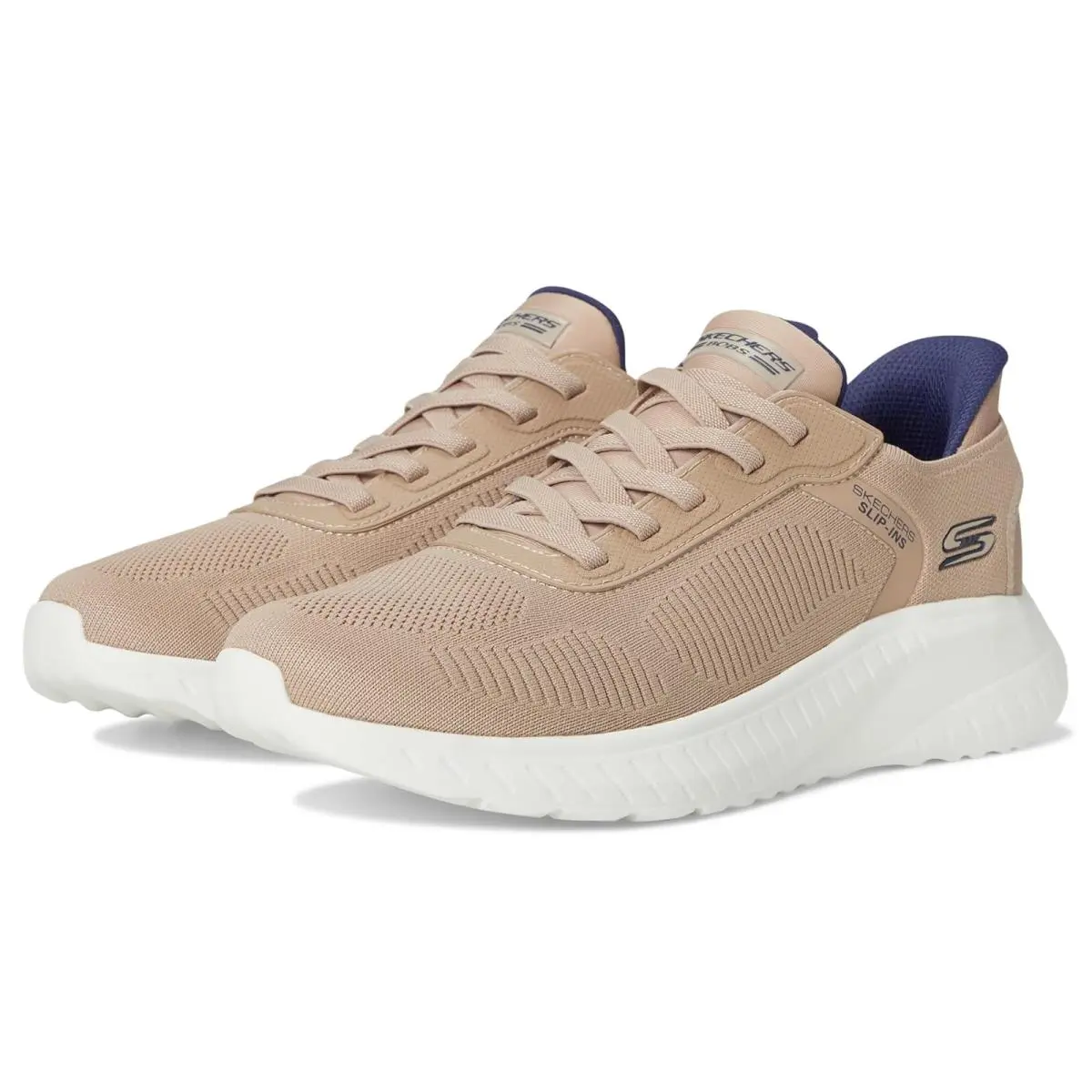 Man`s Shoes Bobs From  Hands Free Slip-ins Squad Chaos - Solid Step Taupe by Skechers