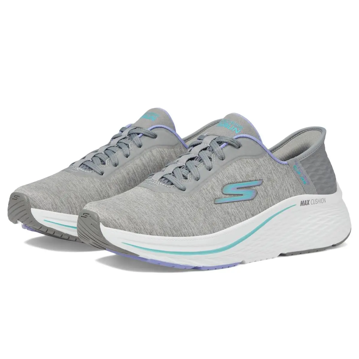 Woman`s Shoes Skechers Max Cushioning Elite 2.0 Prevail Hands Free Slip-ins - Gray/Blue