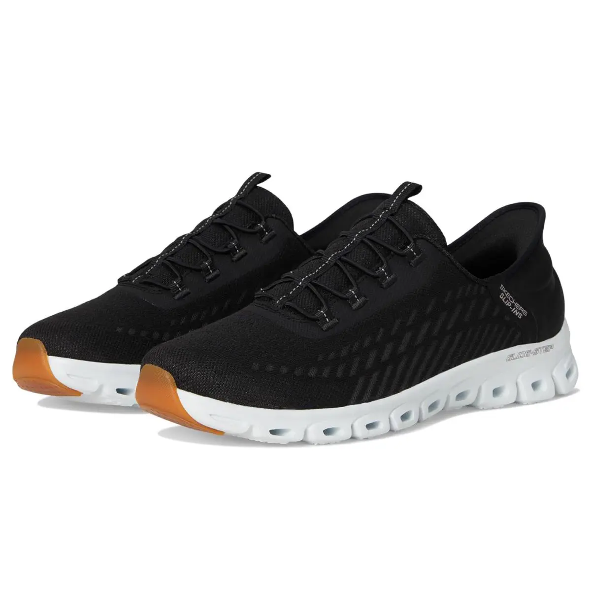 Woman`s Shoes Skechers Glide Step Tranquility Hands Free Slip-ins - Black/White